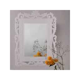 VAS collection home Floral Patterned Wooden Wall Mirror-picture-40