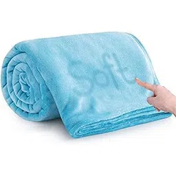 VAS COLLECTION® Premium Plush Single Blanket | 300 GSM Lightweight Cozy Soft for Bed, Sofa, Couch, Travel & Camping| 150x220 cm or 60X86 inches | Sky Blue | Flannel-image-48