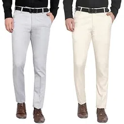 vasishthaa by r.g VASISHTHAA Formal Regular Fit Cotton Combo Trouser | Pack of 2-picture-17