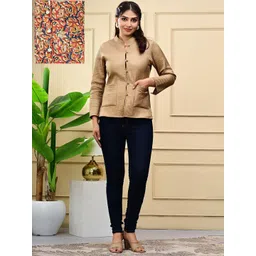 Vasjac Floral Printed Mandarin Collar Reversible Quilted Jacket-picture-26