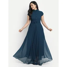 vastani enterprise Solid Georgette Stitched Anarkali Gown-picture-20