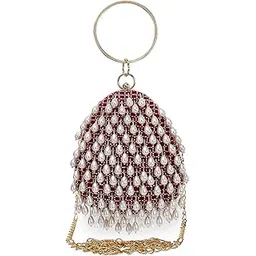 vastans Stylish Heavy Embroidered Egg Shape Designer Clutch-picture-11