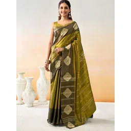 VASTRA-THE FACTORY STORE Ethnic Motifs Woven Design Zari Tissue Saree-picture-25