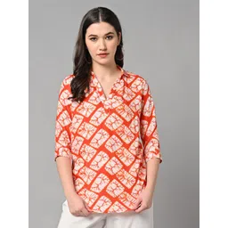 Vastraa Fusion Abstract Printed Shirt Style Top-picture-26