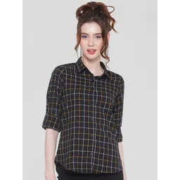 Vastraa Fusion Checked Comfort Casual Pure Cotton Shirt-image-32