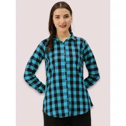 Vastraa Fusion Comfort Gingham Checks Cotton Casual Shirt-picture-24