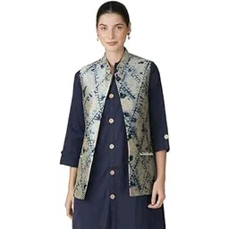 vastraa fusion Digital Print Nehru Jacket Silk Ethnic Festive Modi Waistcoat for Women's-picture-29