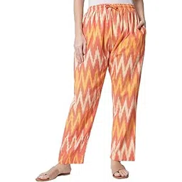 vastraa fusion Straight Regular Fit Stylish Ikat Pattern Relaxed Fit Palazzo Or Bottoms For Women's And Girls,Multi-picture-24