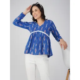 Vastraa Fusion Women Ethnic Motifs Printed V-Neck Cotton Top-picture-21