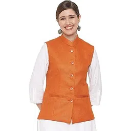 vastraa fusion Women's Solid Nehru Jacket-picture-32