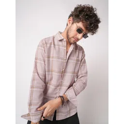 VASTRADO Classic Checked Slim Fit Pure Cotton Casual Shirt-image-2