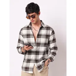 VASTRADO Classic Tartan Checked Slim Fit Pure Cotton Shirt-image-29