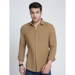 VASTRADO Classic Textured Slim Fit Double Cloth Everyday Cotton Casual Shirt-picture-36