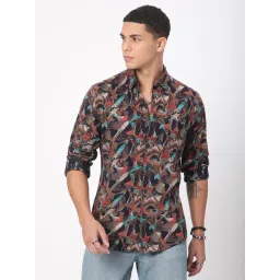 VASTRADO Core Fashion Black Regular Fit Printed Shirt-picture-41