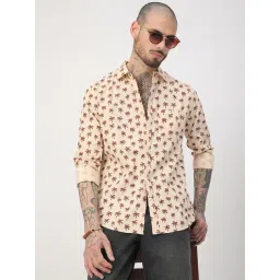 VASTRADO Core Fashion Peach Regular Fit Printed Shirt-picture-48