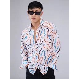 VASTRADO Men Classic Cutaway Collar Abstract Printed Slim Fit Casual Shirt-picture-25