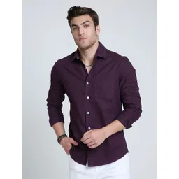 VASTRADO Men Classic Fit Solid Spread Collar Cotton Casual Shirt-picture-32