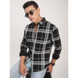 VASTRADO Men Classic Slim Fit Checked Casual Shirt-picture-16