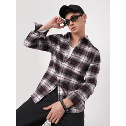 VASTRADO Men Classic Slim Fit Opaque Checked Casual Shirt-picture-35
