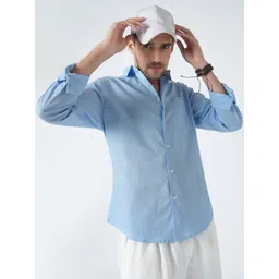 VASTRADO Men Classic Slim Fit Solid Cutaway Collar Cotton Casual Shirt-picture-41