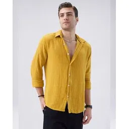 vastrado Men Slim Fit Shirt with Curved Hem-picture-47