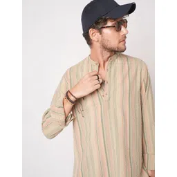 VASTRADO Men Striped Thread Work Anarkali Kurta-picture-25