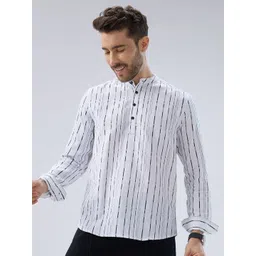 VASTRADO Men Striped Thread Work Pathani Kurta-picture-38