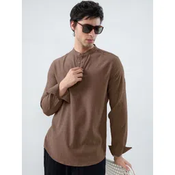 VASTRADO Men Thread Work Jacquard Kurta image 3