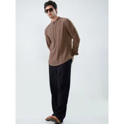 VASTRADO Men Thread Work Jacquard Kurta image 4
