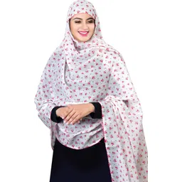 vastragrah Cotton Blend Printed Pink, White Women Dupatta-picture-15