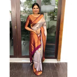 VASTRAHUT Women Checked Zari Traditional Banarasi Saree-picture-20