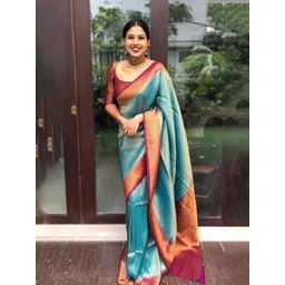 VASTRAHUT Woven Design Zari Banarasi Saree-picture-12