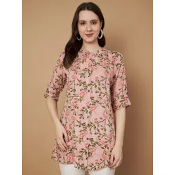 Vastralay Floral Print Mandarin Collar Top-picture-18