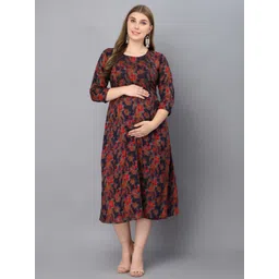Vastralay Floral Printed Maternity A-Line Dress-picture-23
