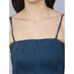 Vastralay Teal Solid Midi Dress image 3