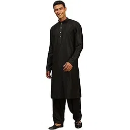 Men's Viscose Kurta and Patiala Set | Solid Kurta And Patiala Set on Fluid Viscose Fabric of Natural Yarn-image-11