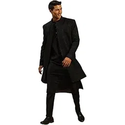 Men's Viscose Sherwani Set | Imported Fabric Designer Indowestern, Kurta And Pant style Pyjama Set-image-14