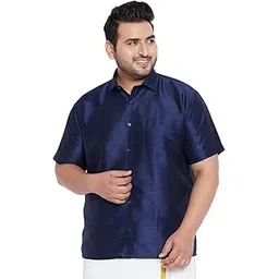vastramay plus Men's Silk Blend Ethnic Shirt-picture-20