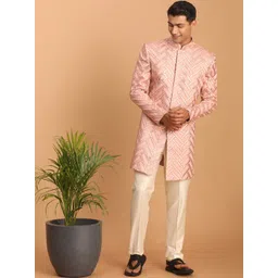SHRESTHA BY VASTRAMAY Embroidered Straight Sherwani Set-picture-43
