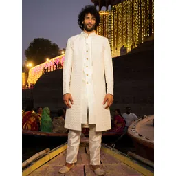 SHRESTHA BY VASTRAMAY Sequinned Embroidered Sherwani Set-picture-44