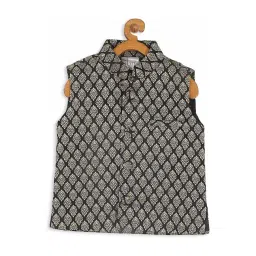 VASTRAMAY SISHU Black & Gold Printed Nehru Jacket-picture-33