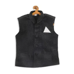 VASTRAMAY SISHU Black Printed Nehru Jacket-picture-32
