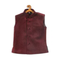 VASTRAMAY SISHU Maroon Printed Nehru Jacket-picture-16