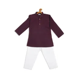 VASTRAMAY SISHU Purple & White Cotton Regular Fit Kurta Set-picture-45