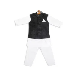 VASTRAMAY SISHU White & Black Cotton Printed Kurta Set-picture-39