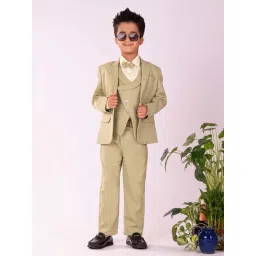 VASTRAMAY Boys Black & Mint Green Solid Full Sleeves Suit Sets-picture-38