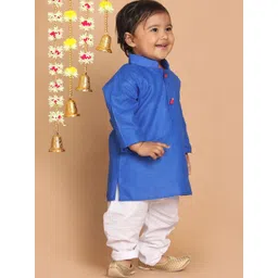 VASTRAMAY Boys Blue Cotton Blend Kurta-picture-10