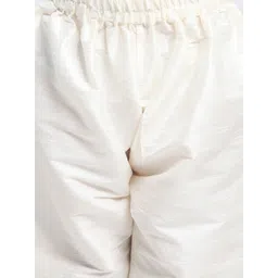 VASTRAMAY Boys Cream-Coloured Solid Cotton Silk Kurta with Churidar image 3