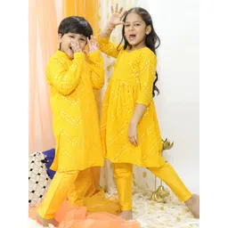 VASTRAMAY Boys Embroidered Mirror Work Mandarin collar Kurta With Pyjamas-picture-31