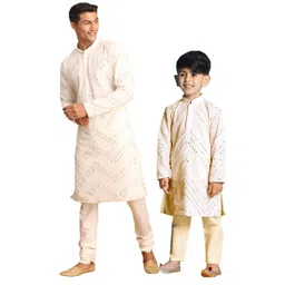 VASTRAMAY Boys Embroidered Regular Mirror Work Kurta & Pyjamas-picture-39
